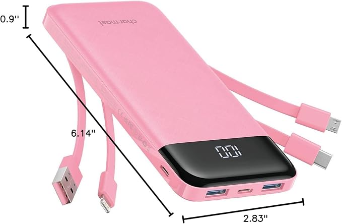 charmast Portable Charger with Built in Cables, Power Bank with Cords Wires - Image 10