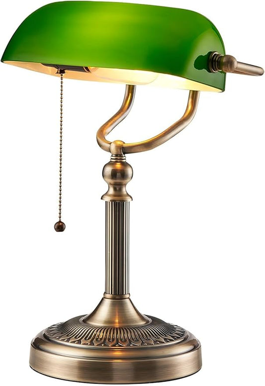 Newrays Green Glass Bankers Desk Lamp by Newrays