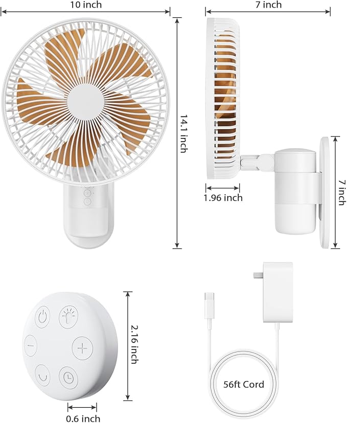 AURATHEA 10” Small Wall Mount Fan - Image 8