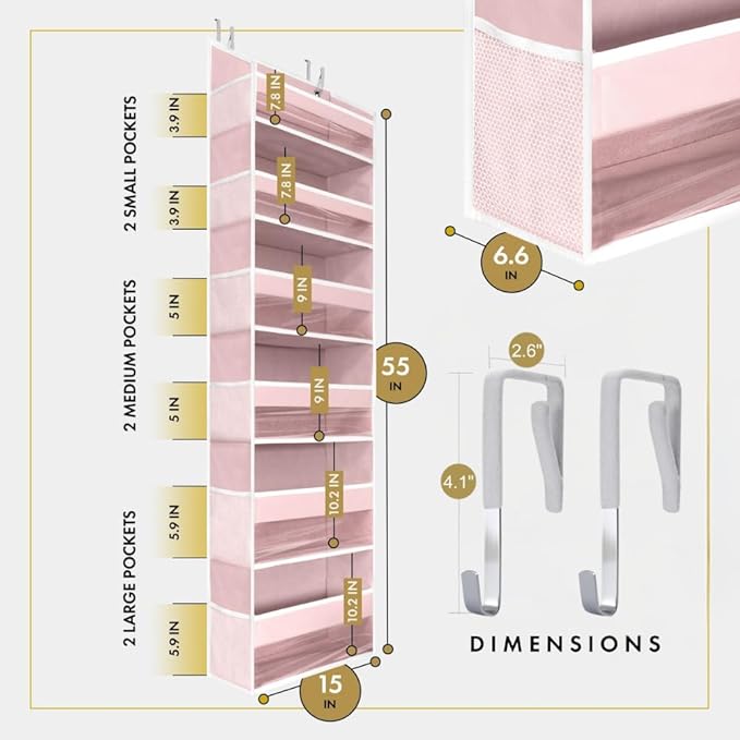 HOMELUX THEORY UPGRADED 6 Tiers Over The Door Organizer Hanging - Image 2