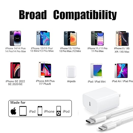 iPhone 14 Charger, Fast Charger iPhoneType C Charger USB C to Lightning Cable - Image 7