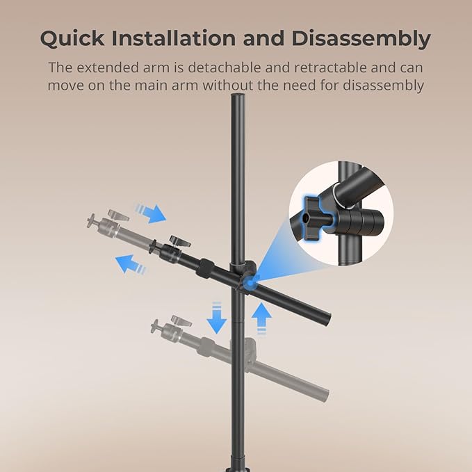 SMALLRIG Camera Desk Mount, Overhead Camera Arm Stand - Image 6