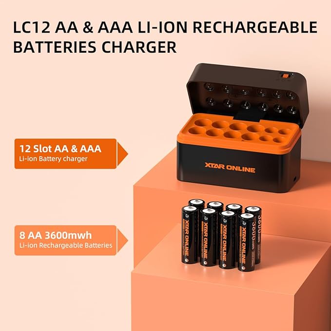 XTAR Rechargeable aa Batteries and Charger 8Pack 3600mwh pilas recargables aa - Image 2