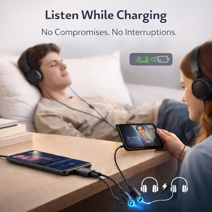 Mizi USB C to Dual 3.5mm Headphone Splitter, 2-Port Audio Adapter - Image 7
