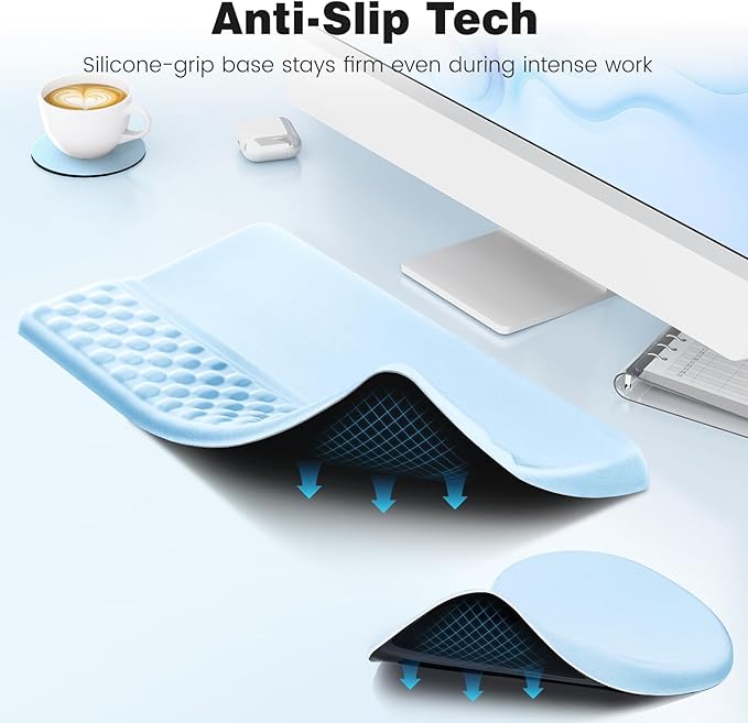 Ospelelf Ergonomic Mouse Pad and Keyboard Stand Wrist Rest Set, Memory Foam - Image 5