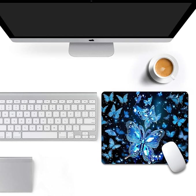 Blue Crystal Square Mouse pad, Waterproof, Anti Slip Rubber Base, Computer - Image 6