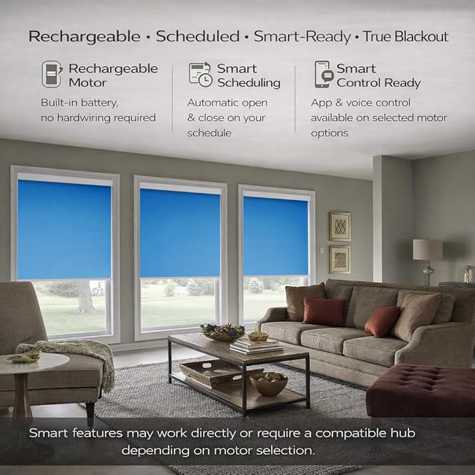 ZSHINE Motorized Blackout Window Blinds Customize Width Remote Control Wireless - Image 4