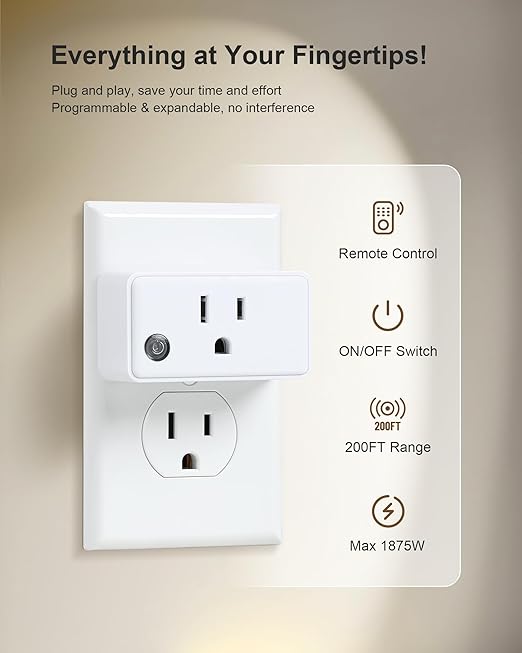 TREEWELL Remote Control Outlet, 200FT Long Range Wireless Light Switch - Image 2