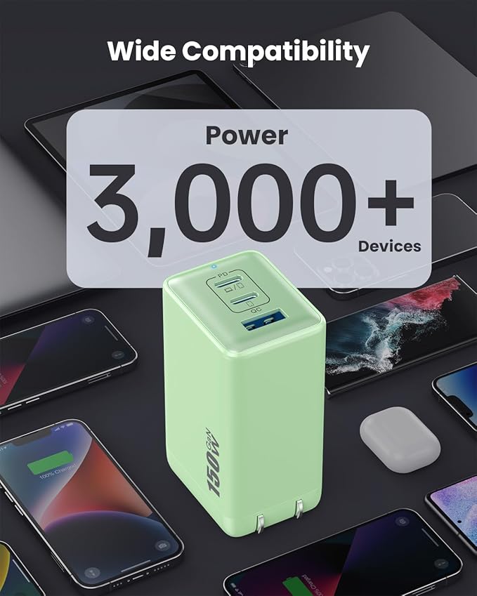 150W USB C Charger Block, GaN III Compact Foldable Wall Charger 3 Port Fast - Image 3