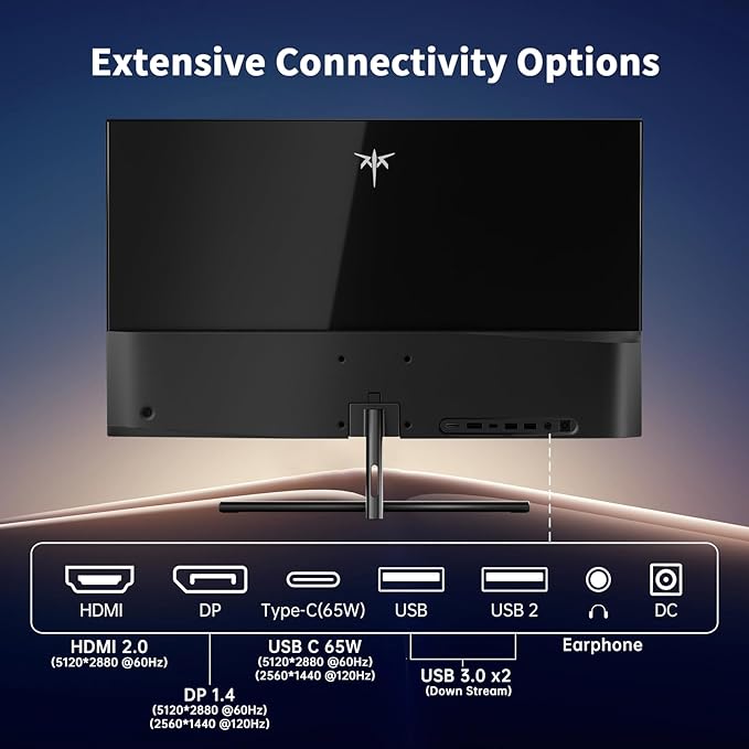 KTC 5K Monitor 27 Inch: Dual Mode 5K @60Hz / 2K@160Hz Computer Monitor - Image 8