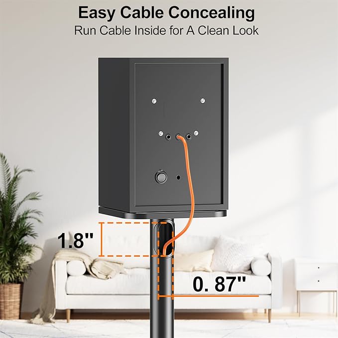 ELIVED Universal Speaker Stands Height Adjustable 28"-37.4", Bookshelf Speaker - Image 7