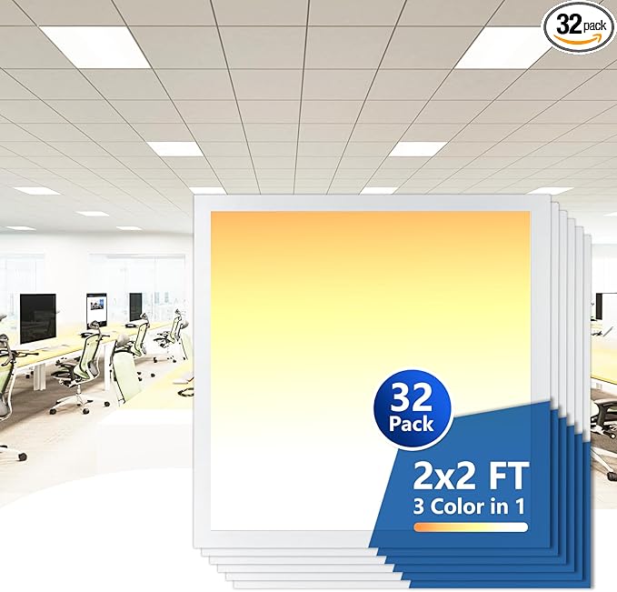 CycevSun 32 Pack 2x2 LED Flat Panel Light Drop Ceiling Fixture, 0-10V Dimmable by CycevSun