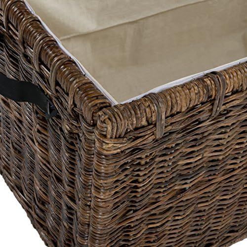 happimess michael wicker storage trunk collapsible chest 35.5" on a desk or shelf