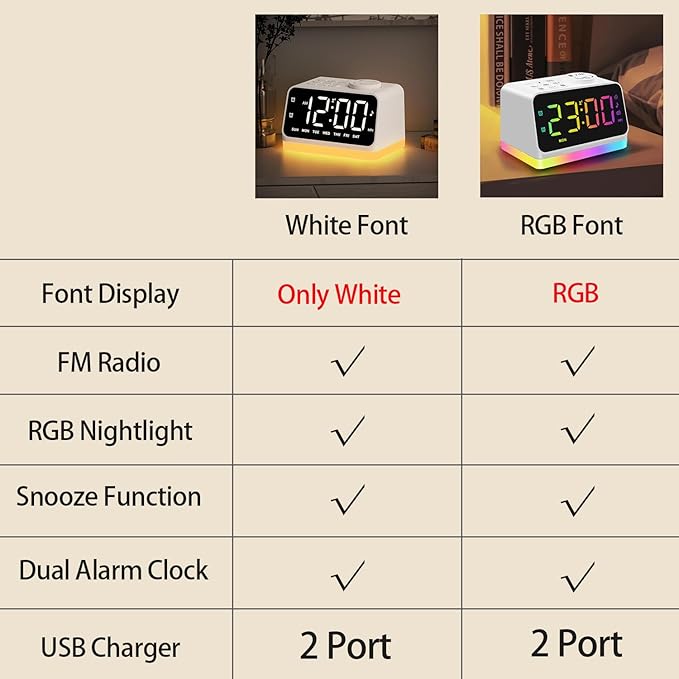 JALL Digital Alarm Clock with FM Radio - Image 2