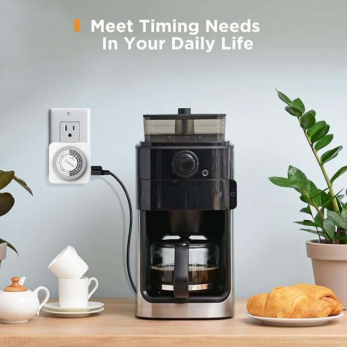 G-Homa Timers for Electrical Outlets, 24 Hour Indoor Plug-in Mechanical Timer - Image 6