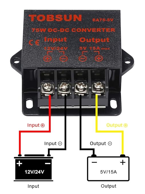 DC 12V/24V to 5V 15A Step Down Converter - Image 5