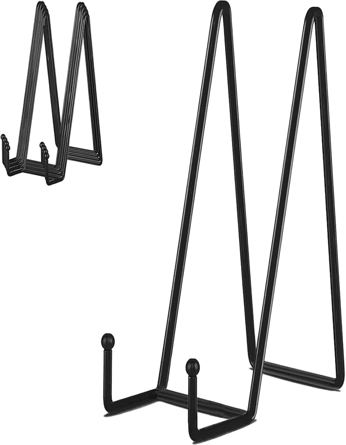 IBosins 5 Pack 16 Inch Plate Holder Display Stands, Large Metal Black Frame by IBosins