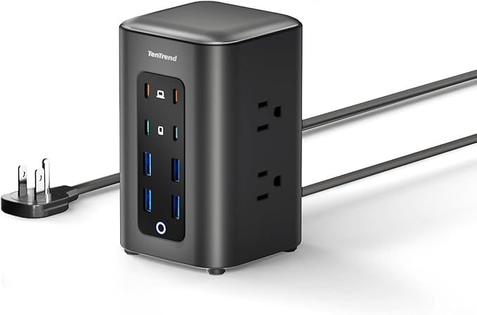 TenTrend Power Strip Tower, 14-in-1 USB-C Charging Station Tower by TenTrend
