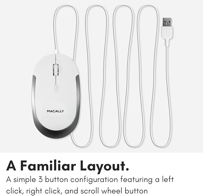 Macally Silent Wired Mouse - Image 6