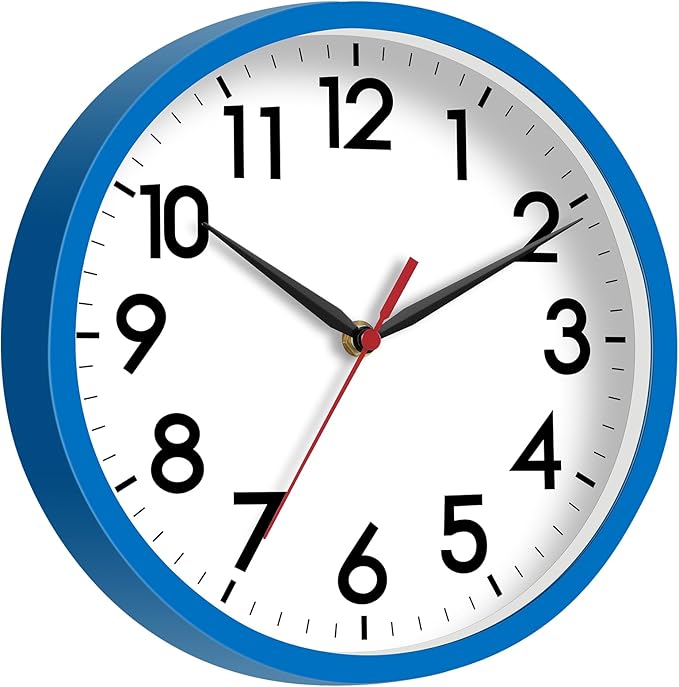 AKCISOT Wall Clock 8 Inch Silent Non-Ticking Modern Clocks Battery Operated - Image 2