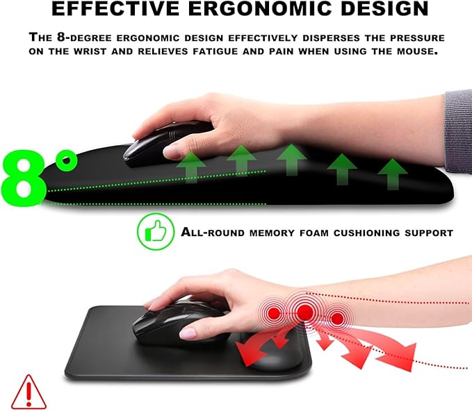 KUOSGM Mouse Pad Wrist Support, Ergonomic Mouse Pad - Image 5