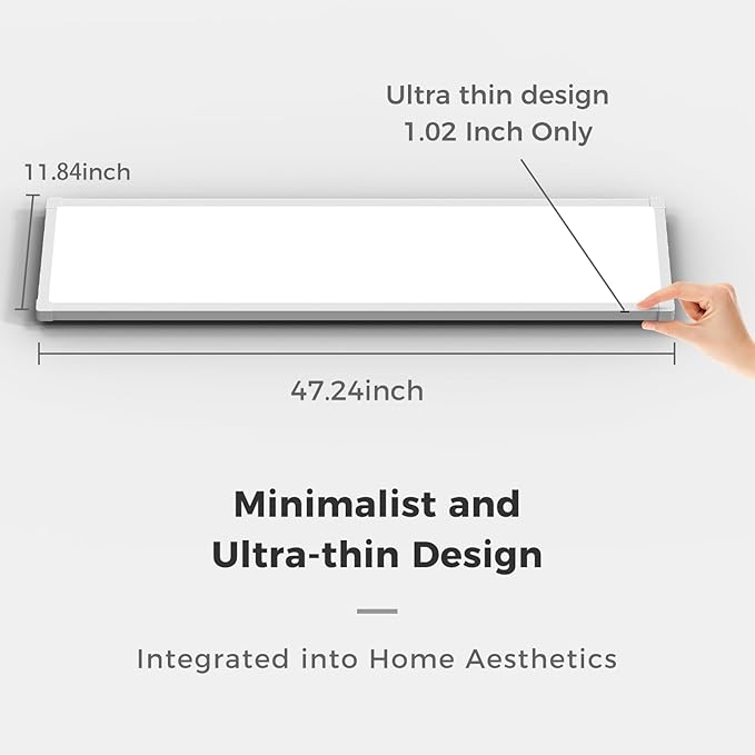 AIKVSXER 42 Pack 1x4 FT LED Flat Panel Light Surface Mount, - Image 7