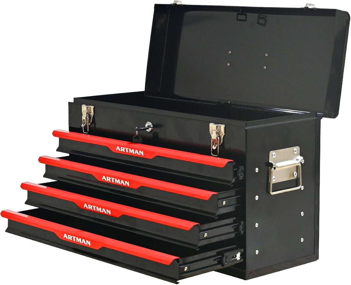 21" 4-drawer portable steel tool box, lockable tool, main product view