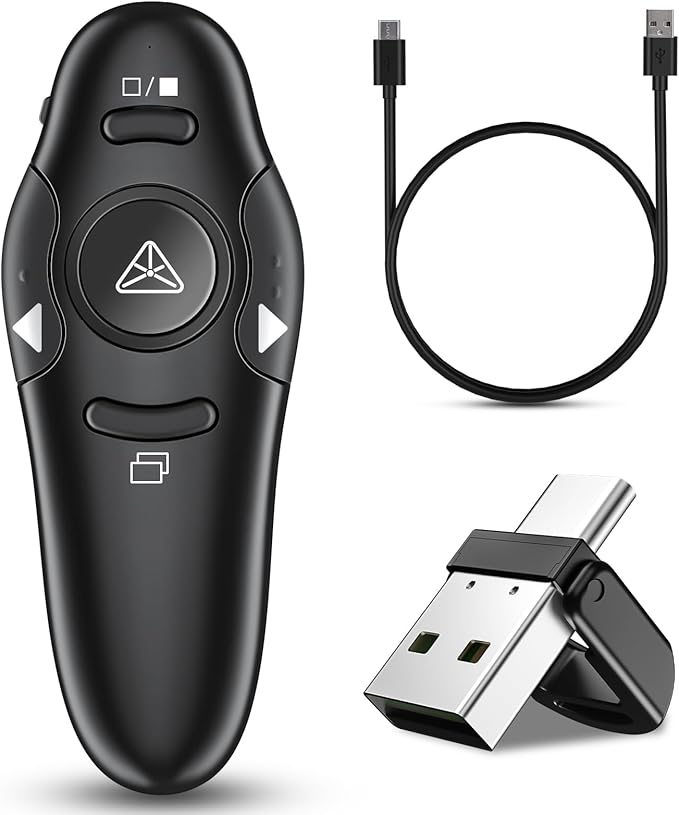 2-in-1 USB Type C Presentation Clicker Wireless Presenter Remote Clicker by Kammkonb