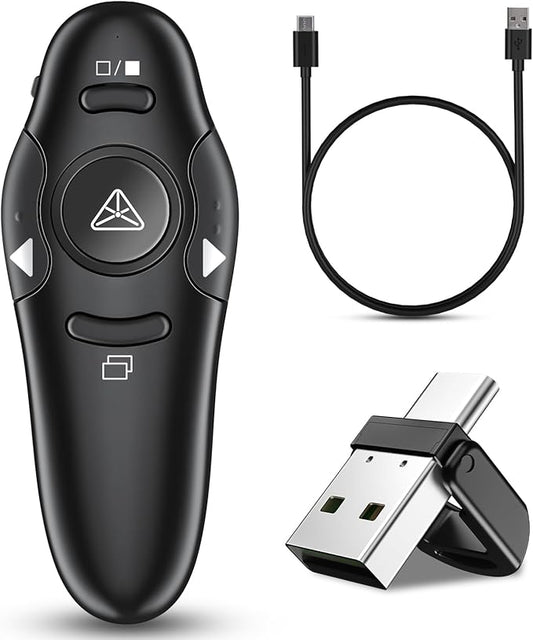 2-in-1 USB Type C Presentation Clicker Wireless Presenter Remote Clicker by Kammkonb