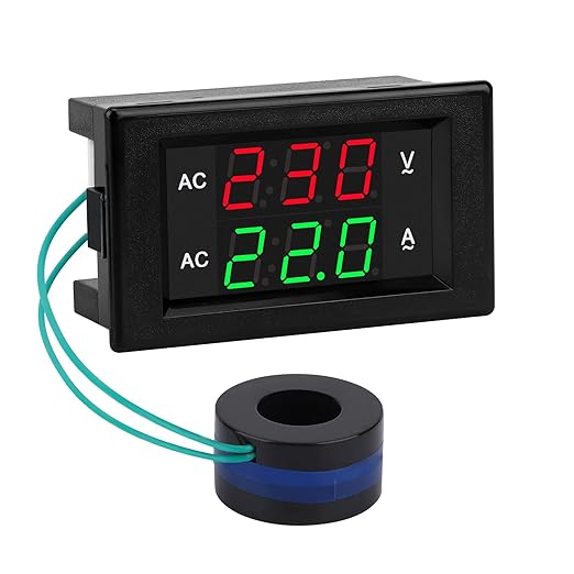DROK Volt Amp Meter, AC 500V 100A Digital Voltmeter Ammeter Panel, 0.39 Inches by DROK