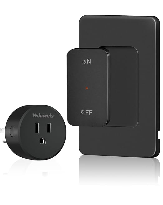 Black Remote Control Outlet, WILAWELS Wireless Light Switch by Wilawels