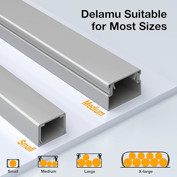 Delamu 157in Cord Hider, Cord Cover Wall Cable Management, Paintable Wire Cover - Image 9