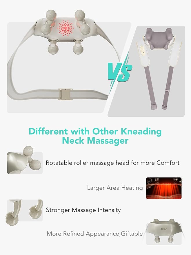 SKG Neck Massager for Pain Relief Deep Tissue Shiatsu Neck and Shoulder - Image 5