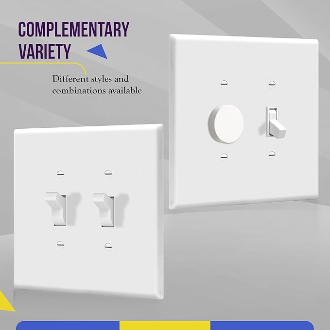 ENERLITES Jumbo Double Toggle Switch Cover, Large Two Gang Light Switch Wall - Image 5