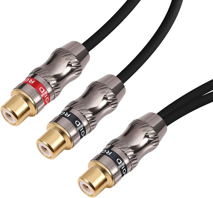 Devinal Y-Cable, RCA Female to 2 RCA Female Adapter, Video/Audio Splitter by Devinal