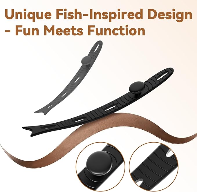 SOLIDATOR 24-Pack Reusable Fish-Shape Silicone Cable Ties – 8 Colors, 4.7” - Image 2
