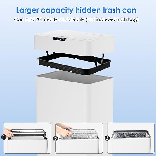 AthLike Sensor Trash Can, Touchless Motion Sensor Trash Bin, Smart Automatic - Image 7