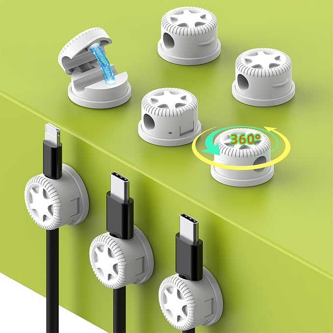 ITUGOU 11PCS Cable Management Cord Holder Organizer, Magnetic Cable Clips - Image 2