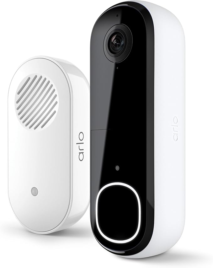 Arlo Video Doorbell 2K + Chime 2, Wireless or Wired Option, 2-Way Audio by Arlo