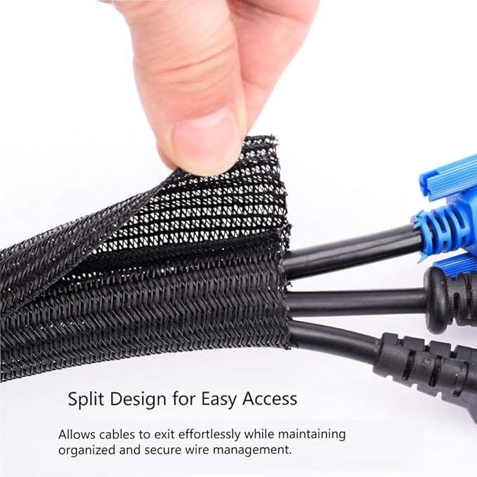 QCSIW 1/4" x 100ft Black Cable Sleeve Protector - Image 9
