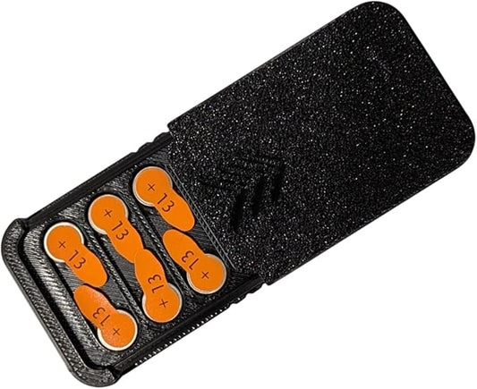 3BP - Size 13 Medium Hearing Aid Battery Case, New Slim Design Pocket Size by Handmade