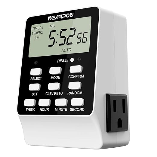 Outlet Timer, NEARPOW Dual Digital Light Timer by NEARPOW