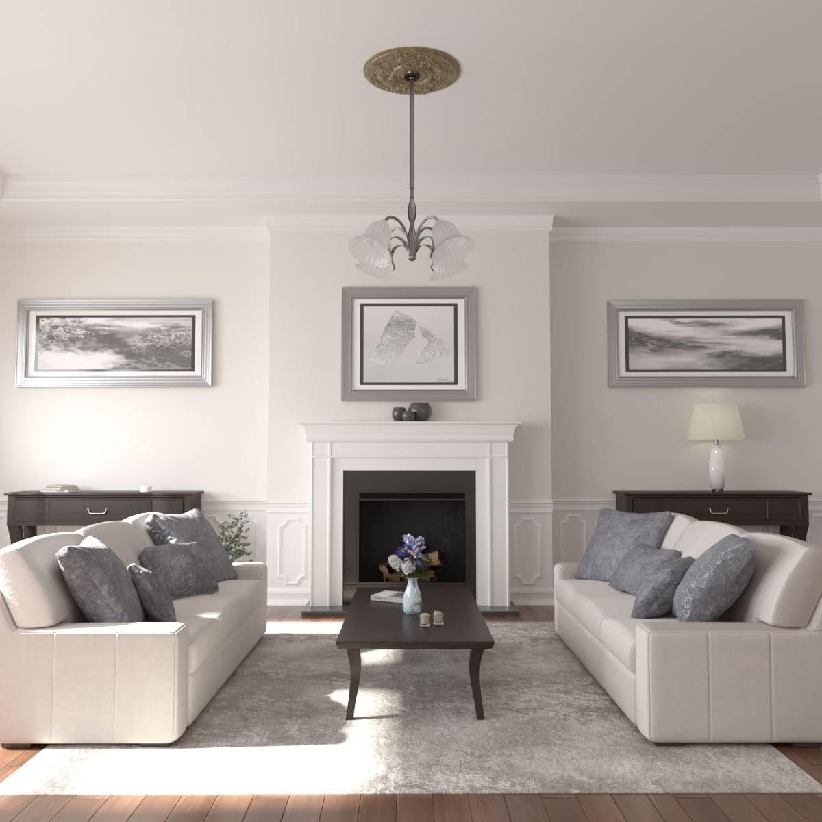Ekena Millwork CM28OSMMC Cm28Osmmc Oslo Ceiling Medallion, 28-1/8" X 1-3/4", Mississippi Mud Crackle