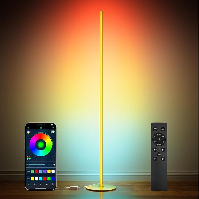 luckystyle Smart RGB Corner Floor Lamp, Bright LED Tall Modern Floor Lamp by luckystyle