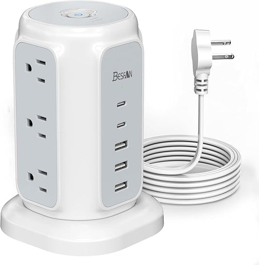 BESFAN Power Strip Tower, 1625W Surge Protector by Besfan