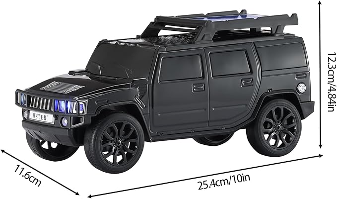 WSTER WS-696 Solar Bluetooth Replica Speaker – Portable Modern Off-Road Car - Image 9