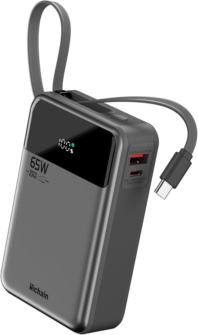 Hichain Laptop Power Bank 65W 20000mAh Portable Charger by Hichainmakeyourlifebetter