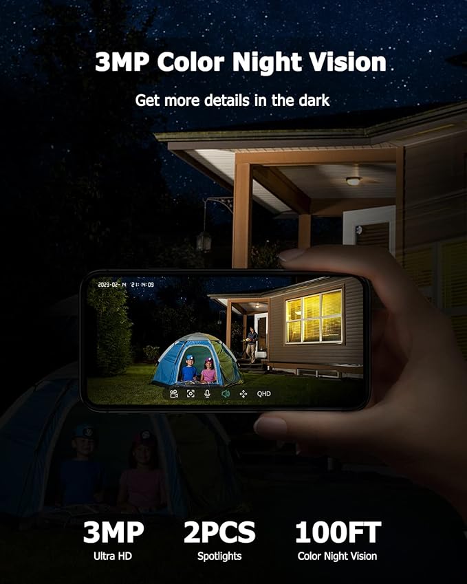 【2K】 Solar Security Cameras Outdoor Wireless, 2 Pack Outdoor Camera Wireless - Image 8