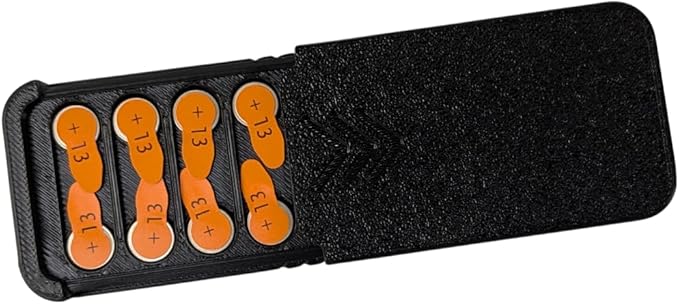 3BP - Size 13 Large Hearing Aid Battery Case, New Slim Design Pocket Size by Handmade