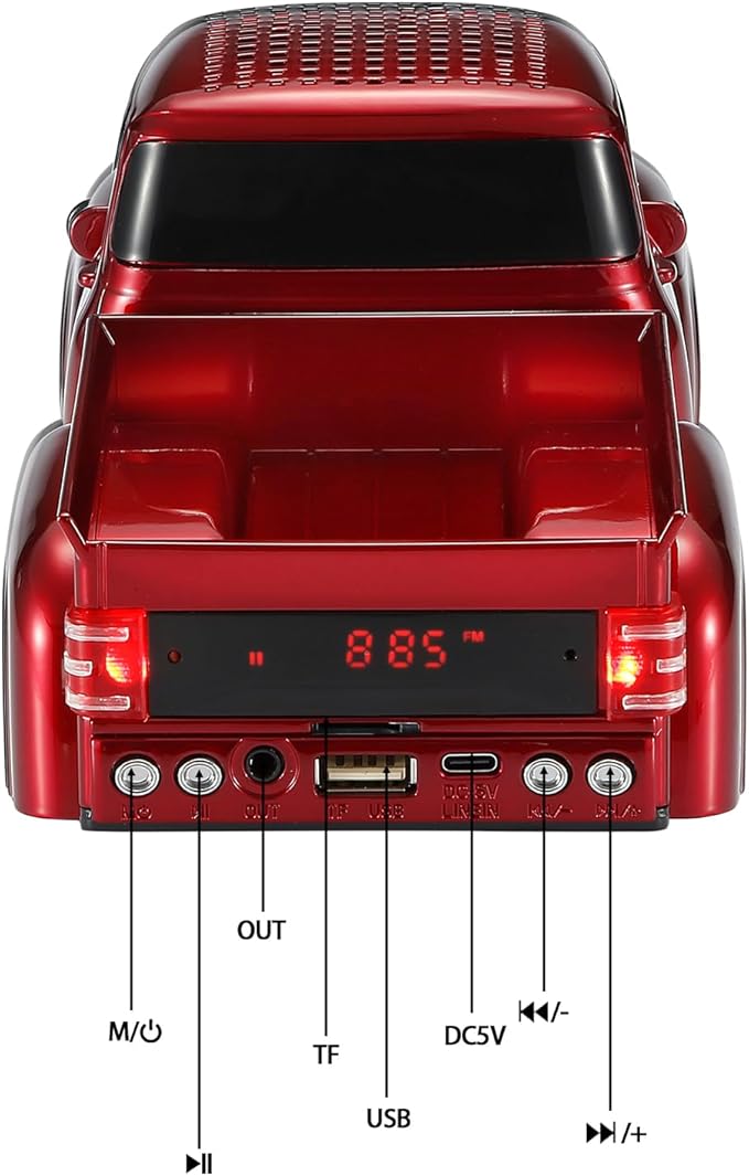 WSTER WS-538 Retro Pickup Truck Bluetooth Replica Speaker – Portable Wireless - Image 8